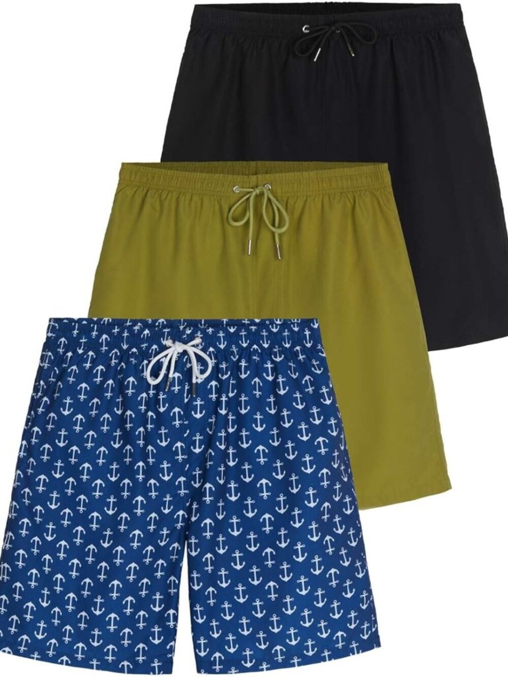 Men's 3-Pack Quick Dry Swim Trunks - 7" Beach Board Shorts, Mesh Lined, Pockets